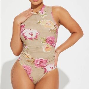 🌟 NEW FLORAL MESH BODYSUIT